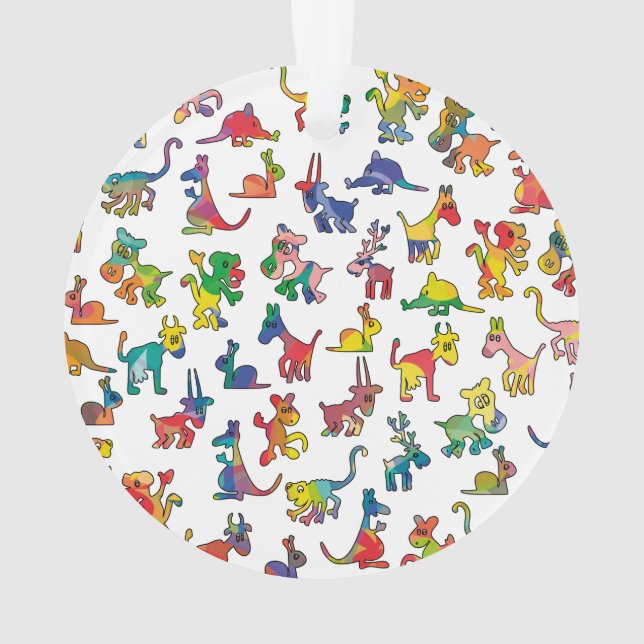 Abstract Animals Pattern Tiles Ornament (Back)