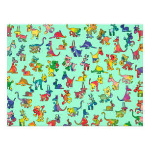 Abstract Animals Pattern Tiles Photo Print