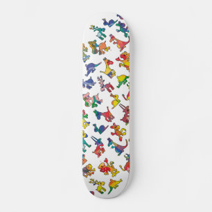 Abstract Animals Pattern Tiles Skateboard