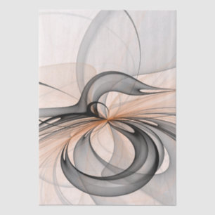 Abstract Anthracite Gray Sienna Modern Fractal Art Tissue Paper
