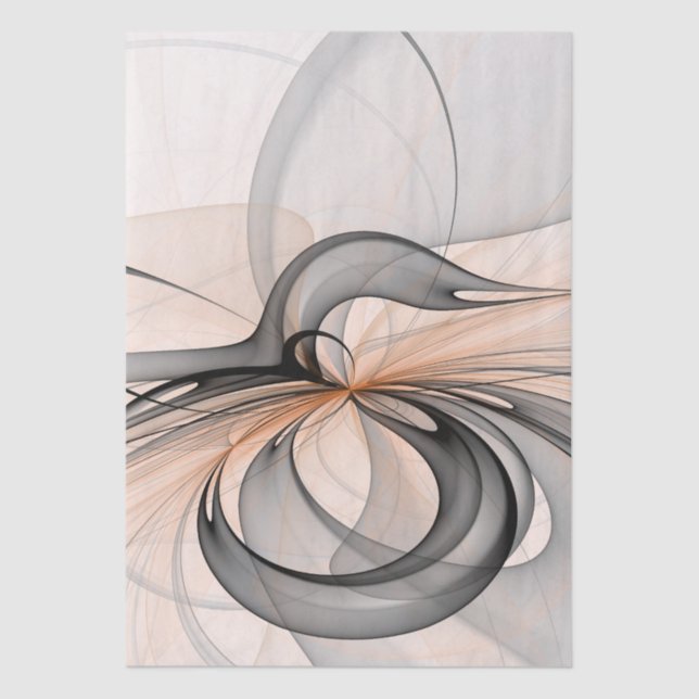 Abstract Anthracite Gray Sienna Modern Fractal Art Tissue Paper (Front)