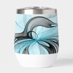 Abstract Anthracite Grey Blue Modern Fractal Art