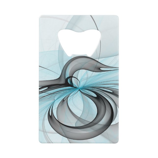 Abstract Anthracite Grey Blue Modern Fractal Art (Front)
