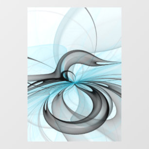 Abstract Anthracite Grey Blue Modern Fractal Art