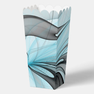 Abstract Anthracite Grey Blue Modern Fractal Art Favour Box