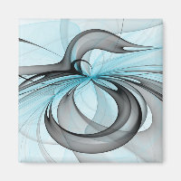 Abstract Anthracite Grey Blue Modern Fractal Art
