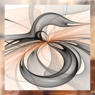 Abstract Anthracite Grey Sienna Modern Fractal Art