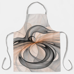 Abstract Anthracite Grey Sienna Modern Fractal Art Apron
