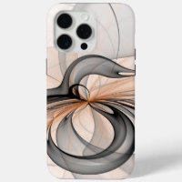 Abstract Anthracite Grey Sienna Modern Fractal Art