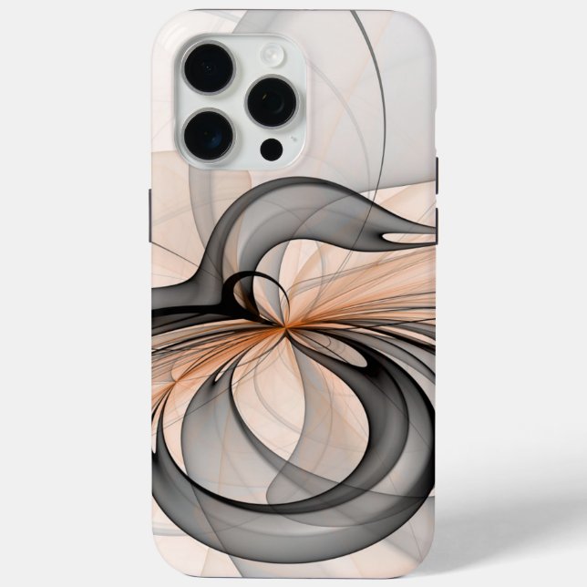 Abstract Anthracite Grey Sienna Modern Fractal Art Case-Mate iPhone Case (Back)