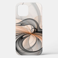 Abstract Anthracite Grey Sienna Modern Fractal Art