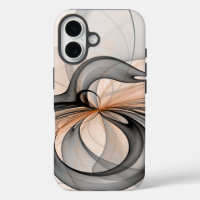 Abstract Anthracite Grey Sienna Modern Fractal Art