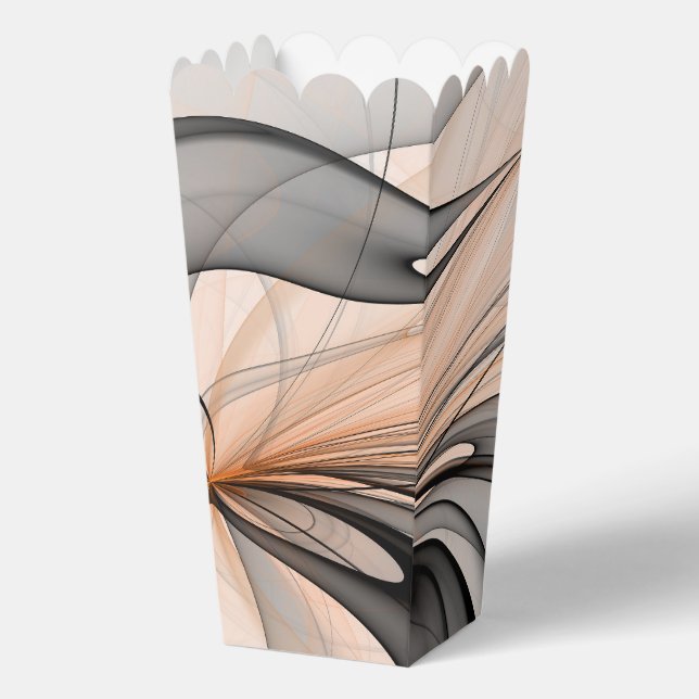 Abstract Anthracite Grey Sienna Modern Fractal Art Favour Box (Front)