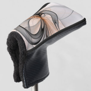 Abstract Anthracite Grey Sienna Modern Fractal Art Golf Head Cover