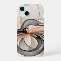 Abstract Anthracite Grey Sienna Modern Fractal Art