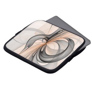 Abstract Anthracite Grey Sienna Modern Fractal Art Laptop Sleeve