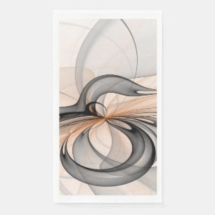 Abstract Anthracite Grey Sienna Modern Fractal Art Napkin