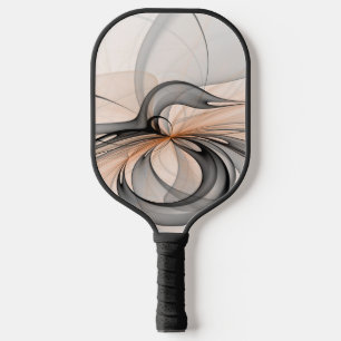 Abstract Anthracite Grey Sienna Modern Fractal Art Pickleball Paddle