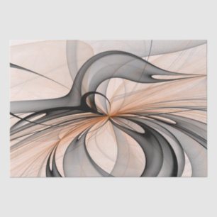 Abstract Anthracite Grey Sienna Modern Fractal Art Tissue Paper