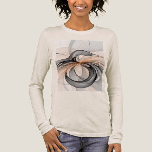 Abstract Anthracite Grey Sienna Modern Fractal Art Tri-Blend Shirt