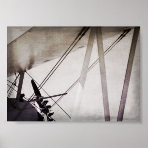 Abstract Antique Aeroplane Art Archival Poster