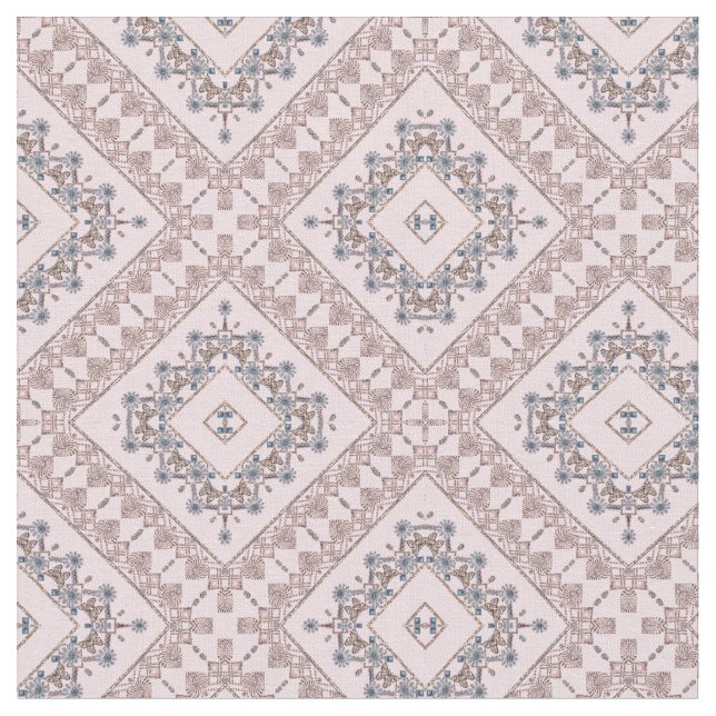 Abstract antique moroccan ornamental decor pattern fabric (Close Up)