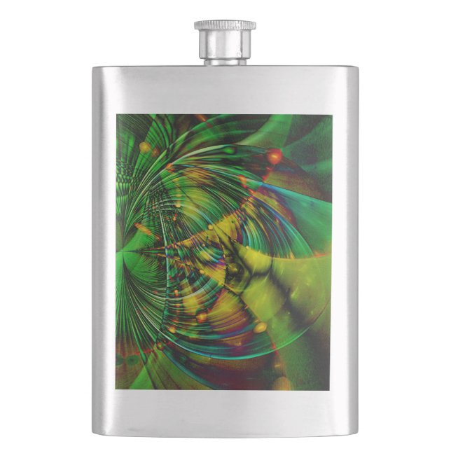 Abstract Apophysis Fractal II Hip Flask (Front)
