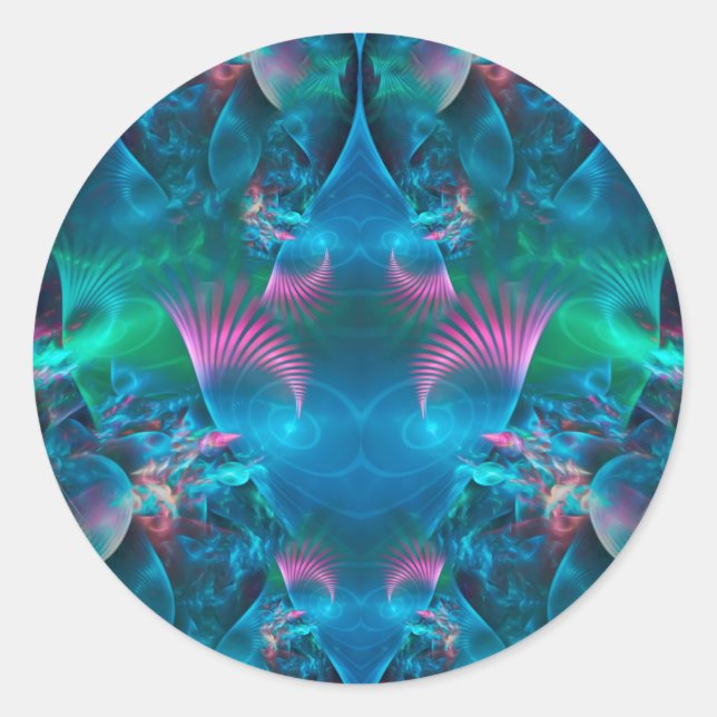 Abstract Apophysis Fractal III Classic Round Sticker (Front)