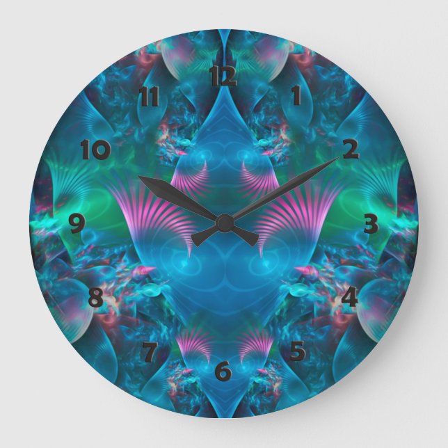 Abstract Apophysis Fractal III Large Clock (Front)