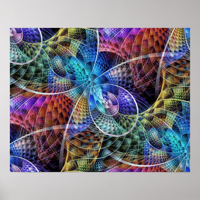 Abstract Apophysis Fractal X Poster (Front)