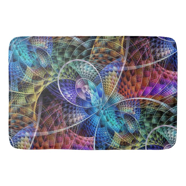 Abstract Apophysis Fractal X + your ideas Bath Mat (Front)