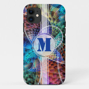 Abstract Apophysis Fractal X + your monogram Case-Mate iPhone Case