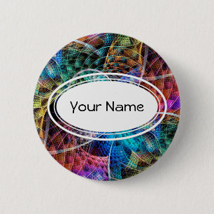 Abstract Apophysis Fractal X + your text 6 Cm Round Badge