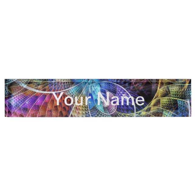 Abstract Apophysis Fractal X + your text Nameplate (Front)
