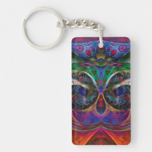 Abstract Apophysis Owl I Key Ring