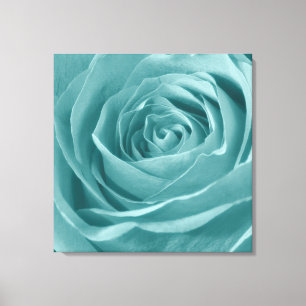 Abstract Aqua Rose Elegant Floral Photography Canvas Print