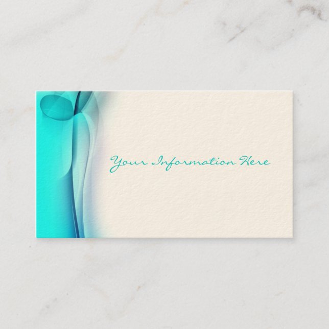 Abstract Aqua Smoke Business Cards (Front)