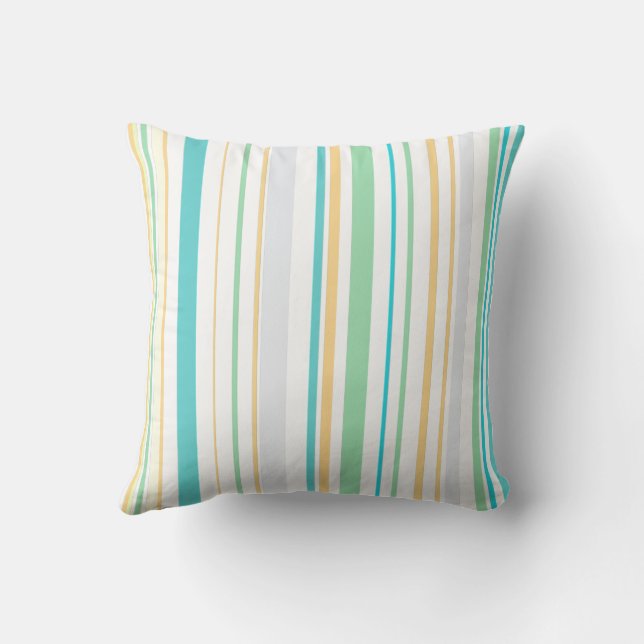 Abstract aqua striped cushion (Back)