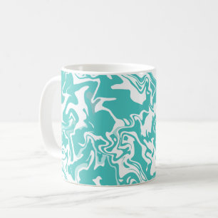 Abstract Aqua Swirl Design Coffee Mug
