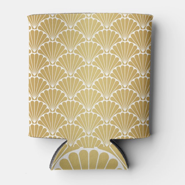 Abstract Arabesque: Vintage Geometric Pattern Can Cooler (Front)