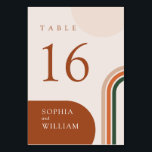 Abstract Arch Beige Table numbers<br><div class="desc">Modern boho wedding table numbers with arch shapes in terracotta,  rust,  burnt orange,  and dark green,  emerald tones.
Collection: https://www.zazzle.com/collections/boho_arch_abstract_wedding_collection-119061662657911589</div>