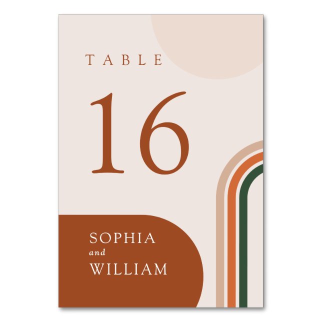 Abstract Arch Beige Table numbers (Front)