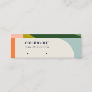 Abstract Arch Retro Colourful Earring Stud Holder Mini Business Card