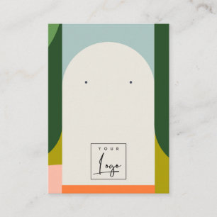Abstract Arch Retro Colourful Logo Earring Holder Business Card