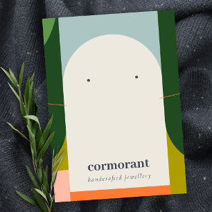 Abstract Arch Retro Colourful Necklace Earring Business Card