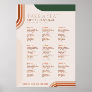 Abstract Arch Wedding Seating chart sign