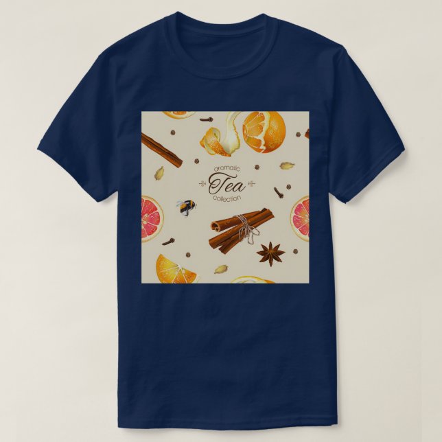 Abstract Aromatic Tea Pattern T-Shirt (Design Front)
