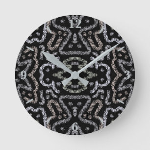Abstract Arrow Grunge Pattern And Soft Pastels Round Clock