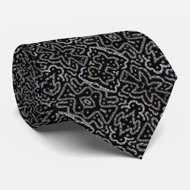 Abstract Arrow Grunge Pattern With Soft Pastels Tie (Rolled)