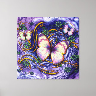 Abstract Art 115 & Butterfly Option Wrapped Canvas